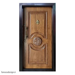 درب ضد سرقت کلاسیک لاکچری با روکش چوب راش - کد MT217