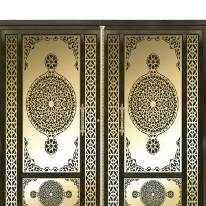 درب دولنگه حیاط آهنی CNC کد 2264