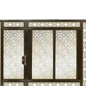 درب ریلی حیاط آهنی CNC دو لنگه کد 2263