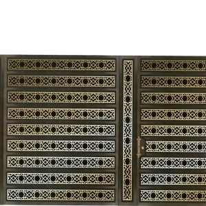 درب ریلی حیاط فلزی CNC دو لنگه کد 2260