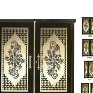 درب آهنی حیاط CNC ریلی کد 2258