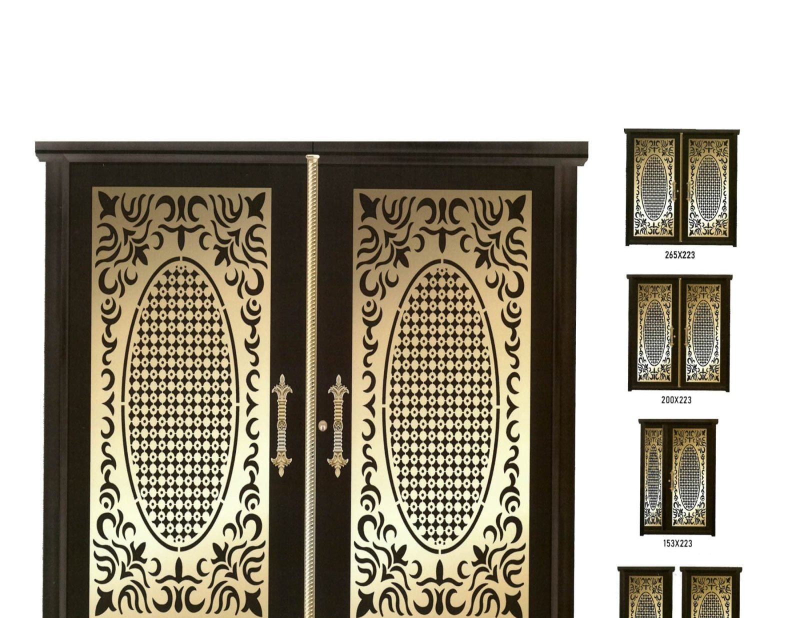 درب فلزی پارکینگ دولنگه CNC کد 2281