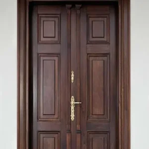 درب چوبی دو لنگه کلاسیک اصیل کد 30384 - Image 2