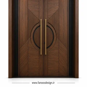 درب لابی دولنگه چوبی لوکس