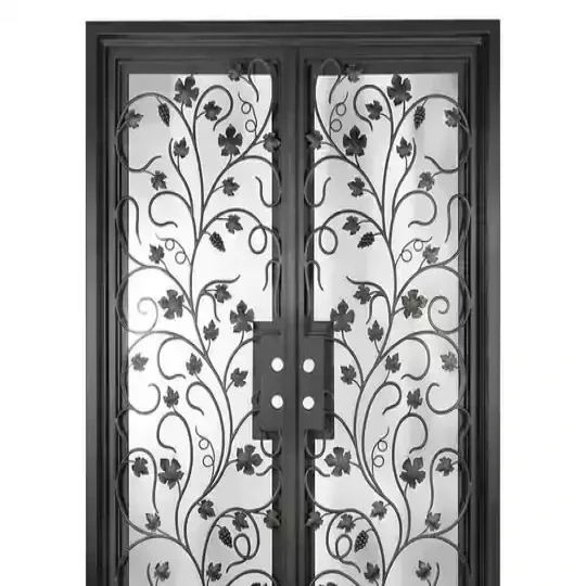 درب فلزی لابی سنتی فرفورژه دو لنگه ساده کد 30937