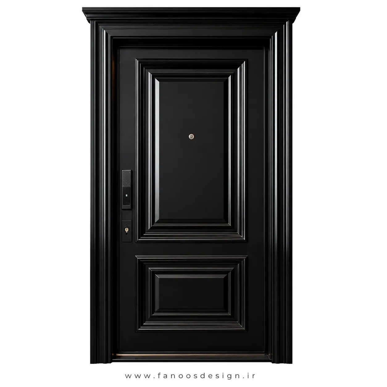 درب ضد سرقت کلاسیک با روکش چوب دو قاب سایز 200*220 کد 30514
