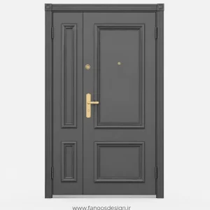 درب ضد سرقت کلاسیک طوسی یک‌ونیم‌لنگه کلاسیک کد 30363