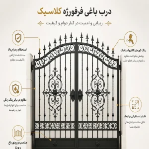 درب آهنی باغی کلاسیک کد 40043