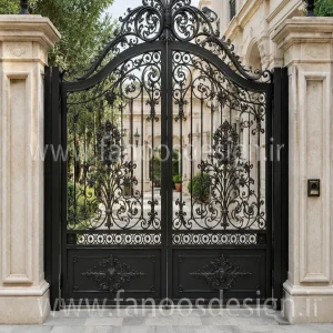 درب حیاطی فرفورژه مدل دوبل کلاسیک – کد 30211