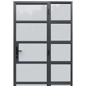 درب فلزی شیشه خور یک و نیم لنگه کد 30696