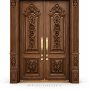 درب ورودی چوبی لوکس دو لنگه کد 30399