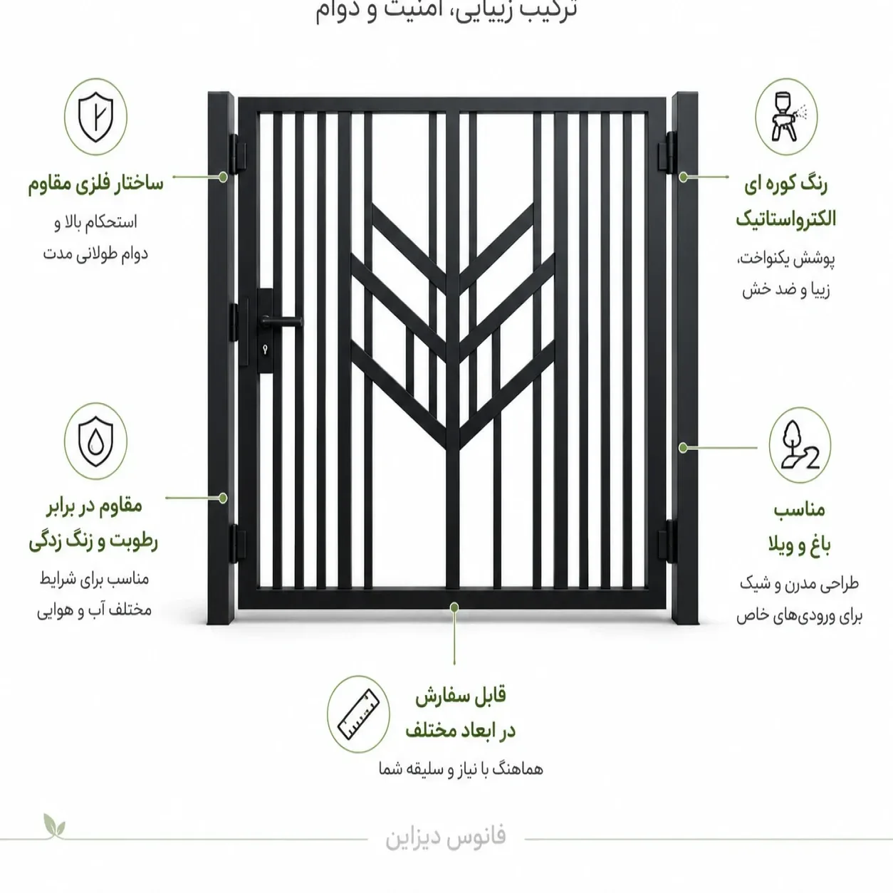 درب آهنی باغی مدرن کد 40042 - Image 2