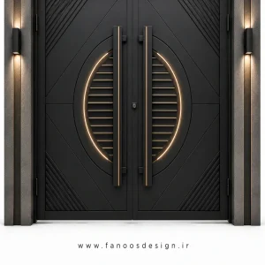 درب حیاطی فلزی طرح دایره ای جدید