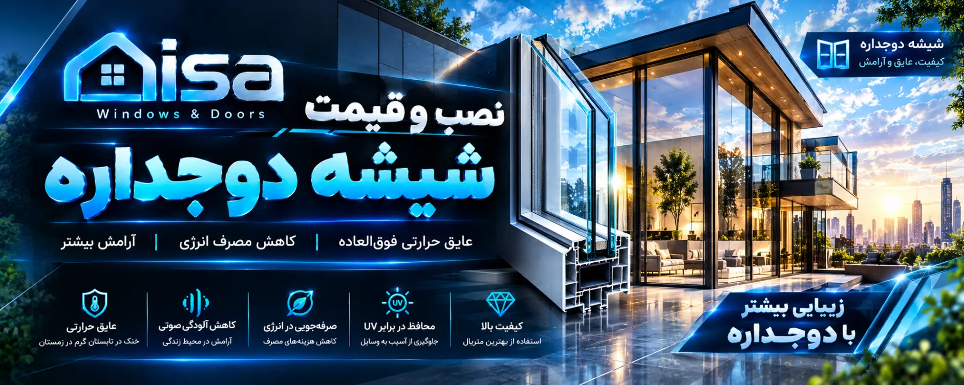 نصب و قیمت شیشه دوجداره